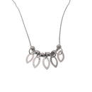 Collar de cuentas grandes con múltiples almendras en plata de ley 925 de alto brillo - SPN00009-LG