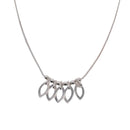 Collar de cuentas pequeñas colgantes con múltiples almendras en plata de ley 925 de alto brillo - SPN00009-SM