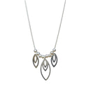 Collar colgante de múltiples almendras ascendentes en plata de ley 925 de alto brillo - SPN00017