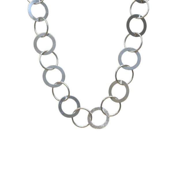 High Polish 925 Sterling Silver Multi Ring Necklace- SPN00020