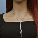 Collar colgante de múltiples tubos y cuentas de plata de ley 925 rodiada - SPN00031