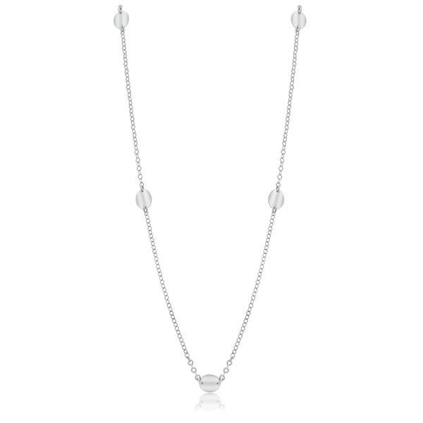 Collar Rolo Lariat de Plata de Ley 925 con Baño de Rodio - SPN00033