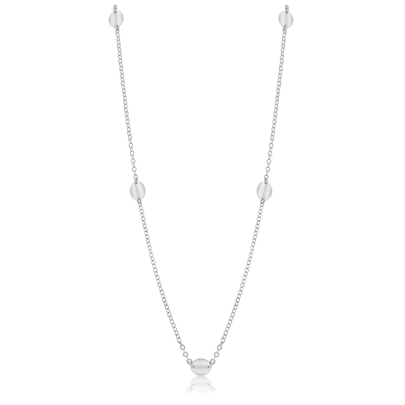 Collar Rolo Lariat de Plata de Ley 925 con Baño de Rodio - SPN00033