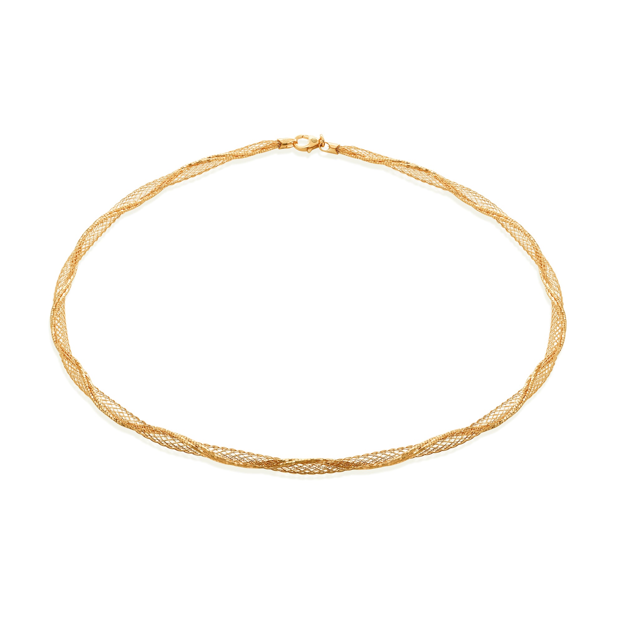 925 Sterling Silver DC Twisted Mesh Italian Necklace - SPN00041