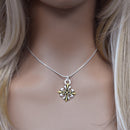 Clearance-Two-Tone 925 Sterling Silver Matte Finish  Cross Fleury Pendant - SPP00015