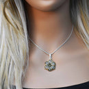 Clearance-Sterling Silver Matte Finish 2 Toned Flower Pendant - SPP00019