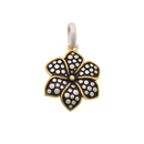 Clearance-Sterling Silver Matte Finish 2 Toned Flower Pendant - SPP00019