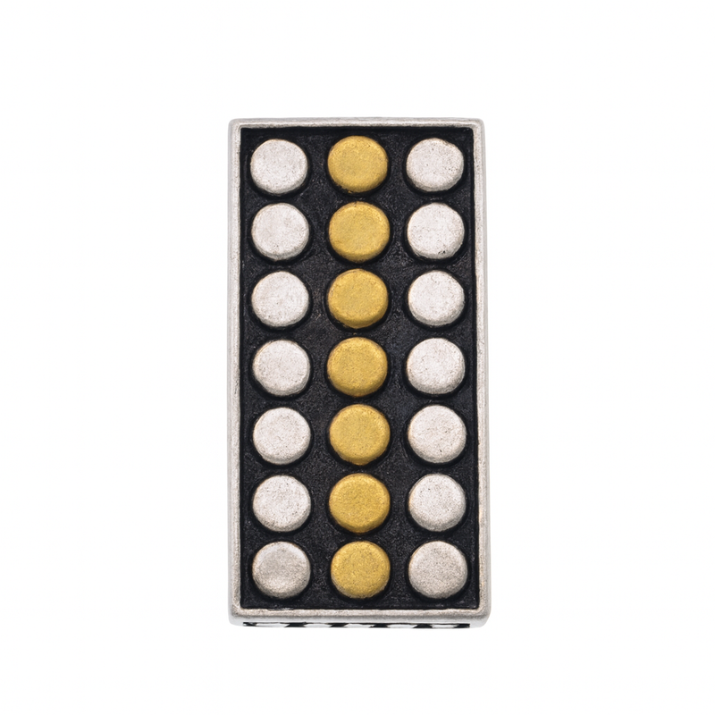 Liquidación - Colgante bicolor con diseño multidisco en plata de ley con acabado mate - SPP00022
