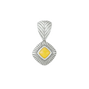 Clearance-Sterling Silver Matte Finish 2 Tone Stripped Diamond Shape Pendant -SPP00033