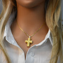 Clearance-Sterling Silver Matte Finish 2 Tone Double Sided Rock Cross -SPP00034