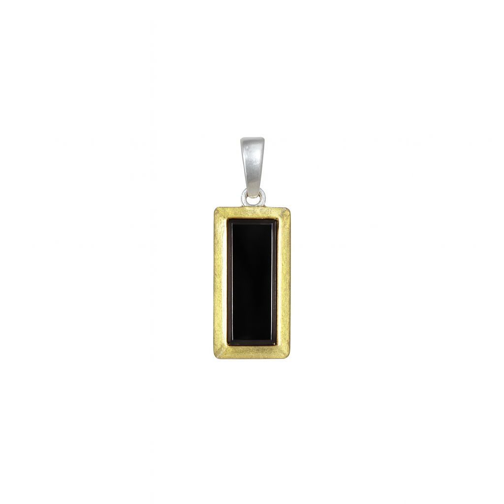 Clearance-Three-Tone 925 Sterling Silver Bar Pendant - SPP00046
