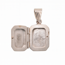 925 Sterling Silver High Polished Rectangle Filigree Locket Pendant- SPP00065