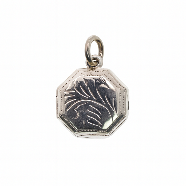 925 Sterling Silver High Polished Octagon Filigree Locket Pendant- SPP00066