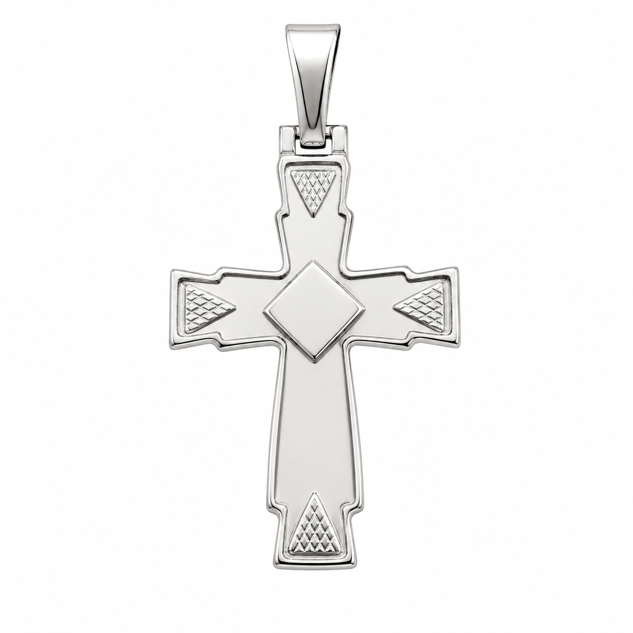 925 Silver Triangle  Accent Cross Pendant- SPP00090