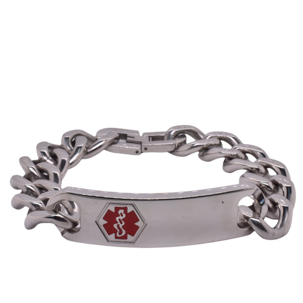 Stainless Steel Curb Medical ID 15.8mm Bracelet - SSB00197