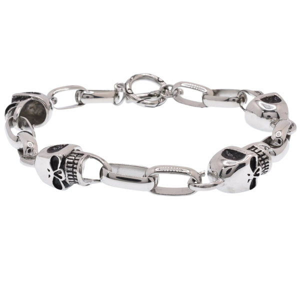 Stainless Steel Skull 8.3mm Bracelet - SSB00204