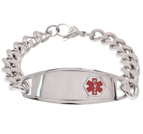 Stainless Steel Medical ID 17.8mm Bracelet - SSB00247