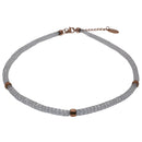 Stainless Steel Mesh Rose Gold Color Bead Adjustable 4.5mm Necklace - SSC00021
