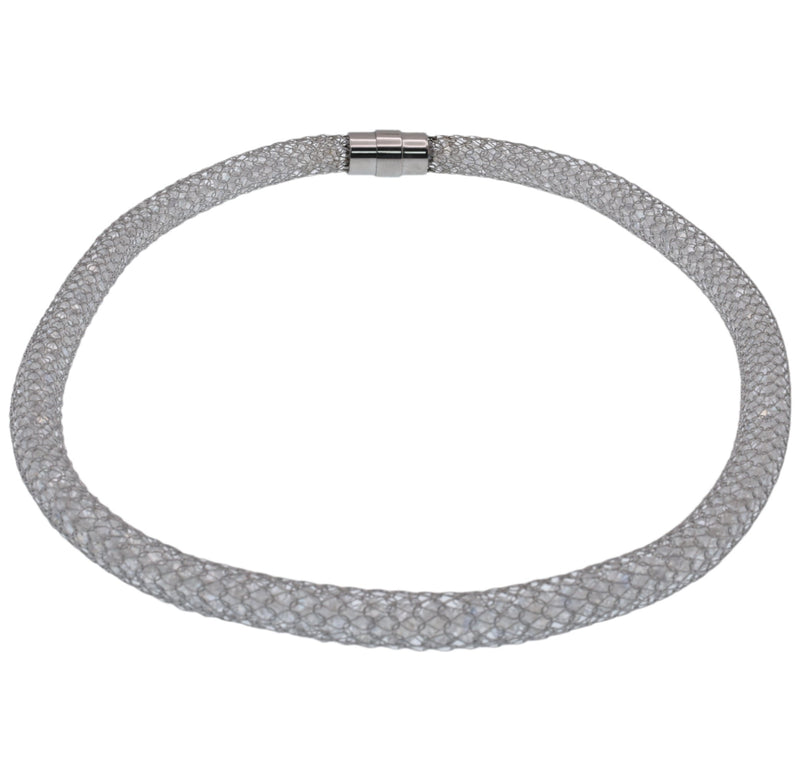 Collar magnético de 7 mm con malla de acero inoxidable y cristales - SSC00023