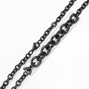 Black Rhodium Stainless Steel 4.9 MM Link Chain Necklace - SSC008BLK