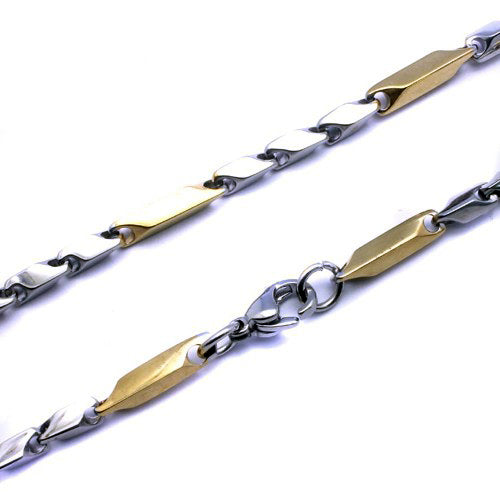Gold & Rhodium Plated Stainless Steel 3MM Link Chain Necklace - SSC030