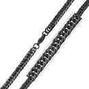 Black Rhodium Stainless Steel 5.5 MM Double Link Chain Necklace - SSC032BLK
