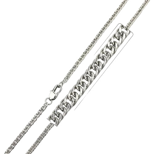 Plated Stainless Steel 2.5 MM Cuban Double Link Chain Necklace - SSC036
