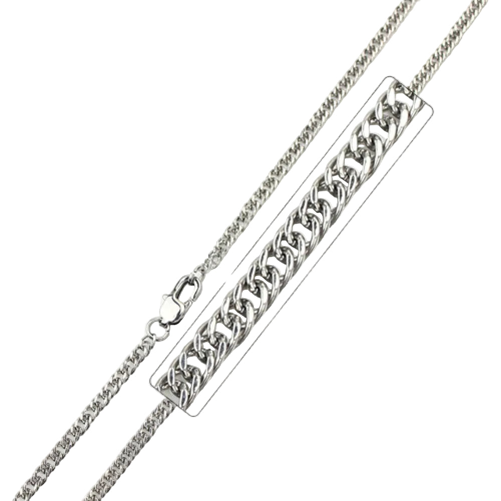Plated Stainless Steel 2.8 MM Double Cuban Link Chain Necklace - SSC034