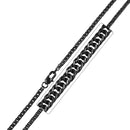 Black Rhodium Stainless Steel 2.5 MM Cuban Double Link Chain Necklace - SSC036BLK