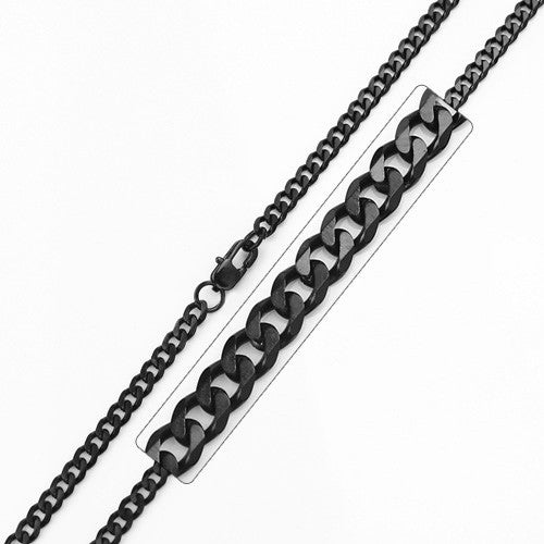 Plated Stainless Steel 3.5 MM Cuban Link Chain Necklace - SSC037