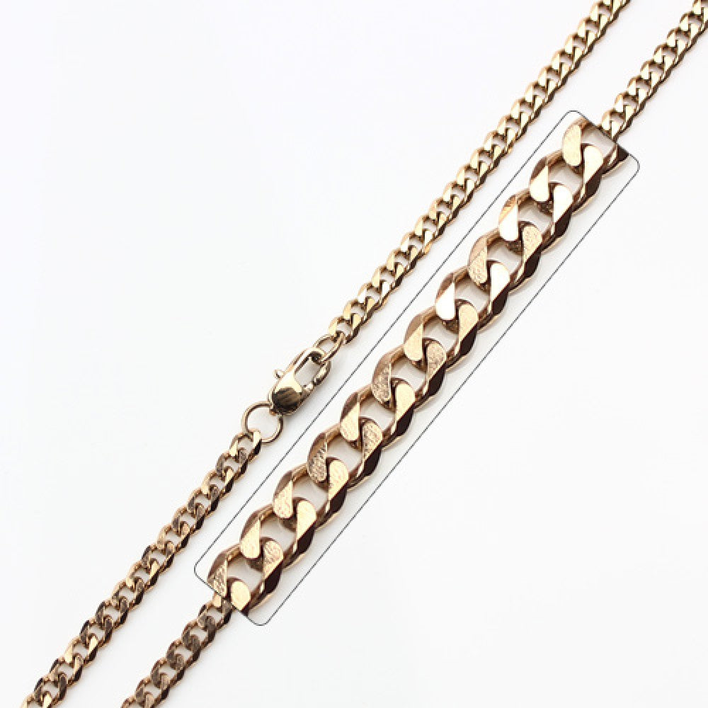 Plated Stainless Steel 3.5 MM Cuban Link Chain Necklace - SSC037