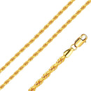Gold Plated Stainless Steel 3 MM Rope Link Chain Necklace - SSC040GP