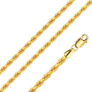 Gold Plated Stainless Steel 4 MM Rope Link Chain Necklace - SSC041GP