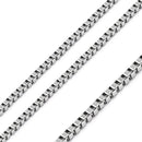 Rhodium Plated Stainless Steel 2 MM Box Link Chain Necklace - SSC077
