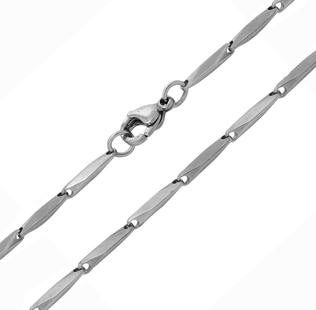 Plated Stainless Steel 2MM Bullet Link Chain Necklace - SSC087