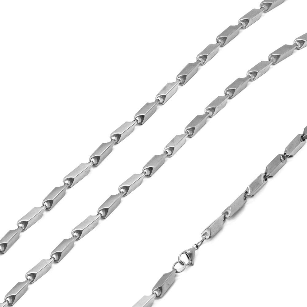Plated Stainless Steel 3MM Bullet Link Chain Necklace - SSC088