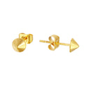 Plated Stainless Steel Small Spiked Stud Earrings - SSE00102