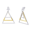 Gold & Rhodium Plated Stainless Steel Multi Pyramid Earrings - SSE00108
