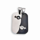 Rhodium & Black Plated Stainless Steel Stainless Steel Male And Female Symbol Double Pendant - SSP00012