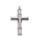 Rhodium Plated Stainless Steel Tubed Cross Pendant - SSP00014