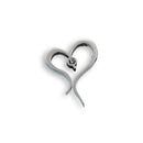 Colgante de acero inoxidable rodiado con circonita cúbica en forma de corazón - SSP00051