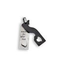 Rhodium & Black Plated Stainless Steel I'm Only Waiting For you Love Bar Pendant - SSP00057