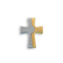 Two Tone Gold & Rhodium Plated Stainless Steel Cross Pendant - SSP00061