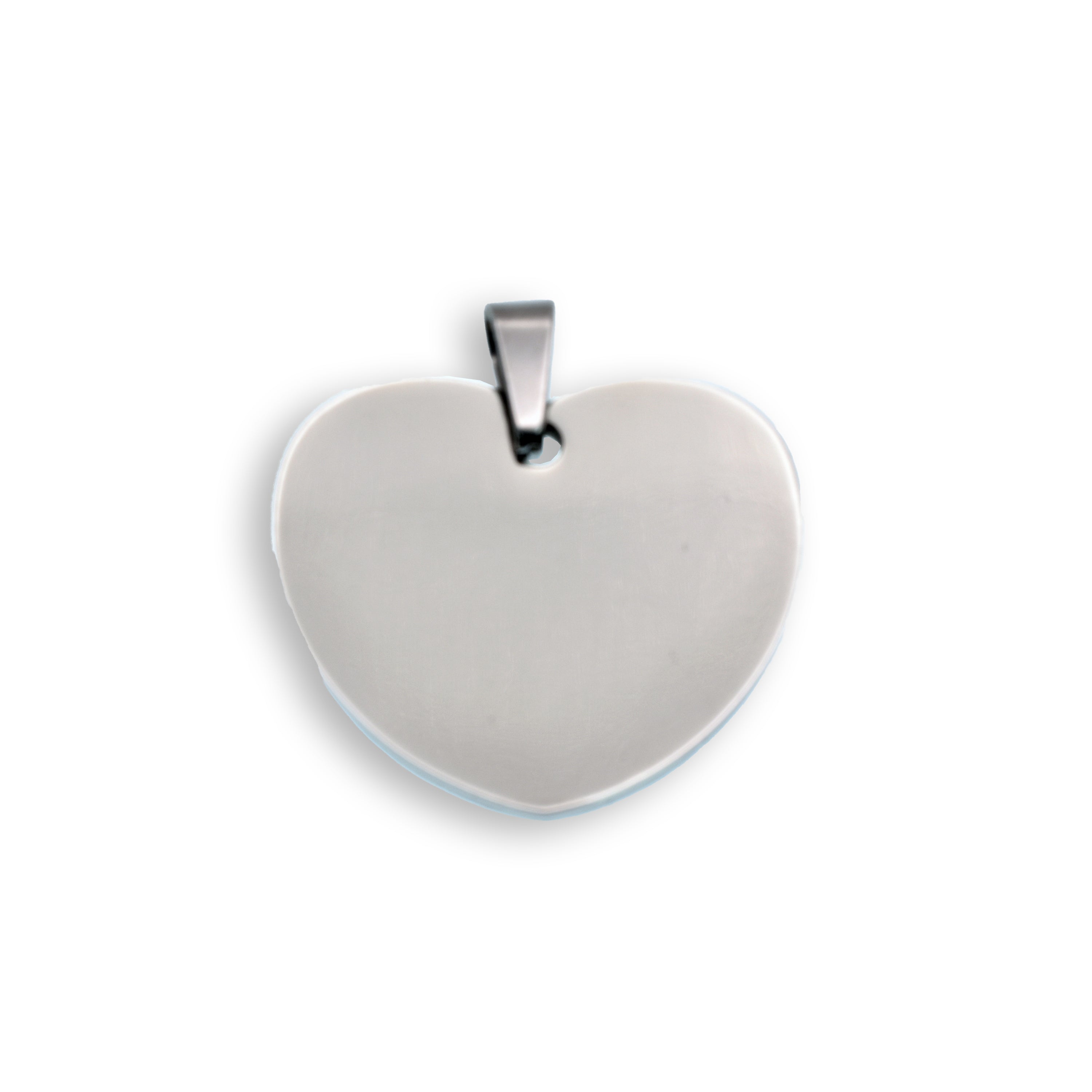 Rhodium Plated Stainless Steel Wide Heart Pendant- SSP00084