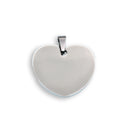 Rhodium Plated Stainless Steel Wide Heart Pendant- SSP00084