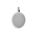 Rhodium Plated Stainless Steel Oval Pendant- SSP00087