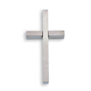 Rhodium Plated Stainless Steel Matte Cross Pendant- SSP00092