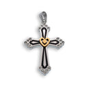 Colgante de acero inoxidable trichapado con circonitas y detalle de corazón - SSP00140