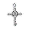 Crucifijo de acero inoxidable rodiado con circonitas grabadas - SSP00158