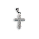 Rhodium Plated Stainless Steel Puzzle Cross Pendant - SSP00274